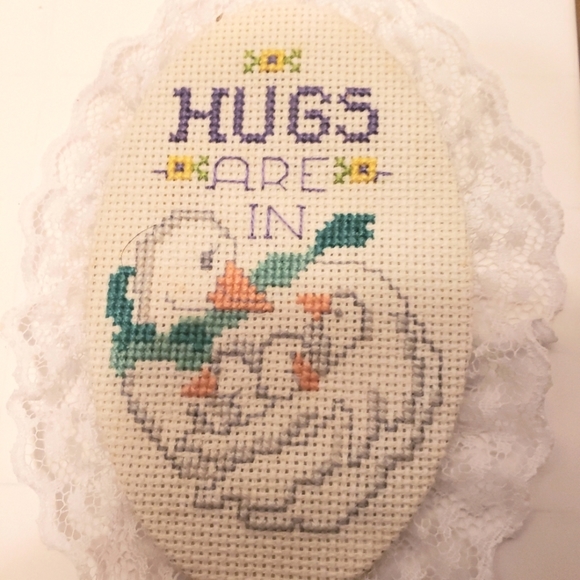 Cross-stitch Geese , "Hugs are In", Picture - Picture 2 of 2